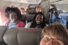 Sisilia and Joy on the plane